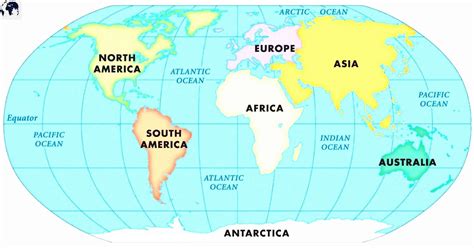 Famous World Map Labeled With Oceans Ceremony World Map With Major