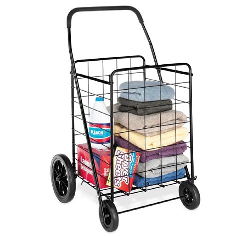Whitmor Deluxe Rolling Utility Shopping Cart Black Ebay