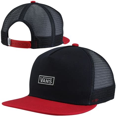 Vans Labar Adjustable Trucker Hat Blackred Rhyndo