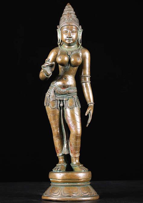 Sold Bronze Parvati As Shivakami Statue 18 93b37 Hindu Gods