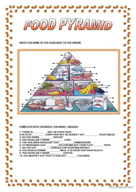 FOOD PYRAMID English ESL Worksheets Pdf Doc