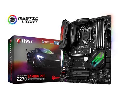 Msi Z270 Gaming Pro Carbon Motherboard Specifications On Motherboarddb