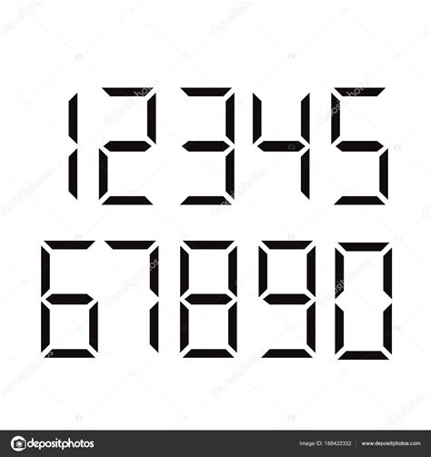 Digital Fonts Numbers Only Illustrated Vector Stock Vector Image By