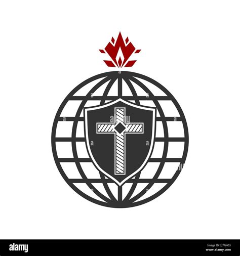 Christian Illustration Church Logo The Cross Of Jesus On The Shield