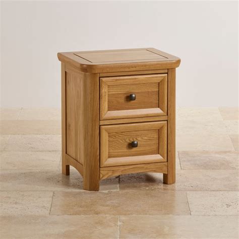 Wiltshire 2 Drawer Bedside Table In Solid Oak Oak Furniture Land