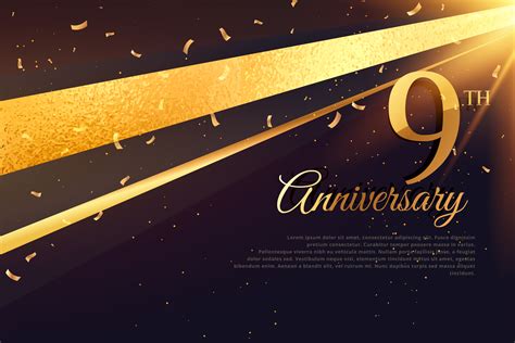 9th Anniversary Celebration Card Template Download Free Vector Art