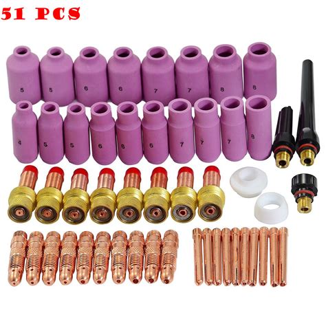 TIG Gas Lens Collet Body Head Consumables Kit Cup Stubby Welding Torch