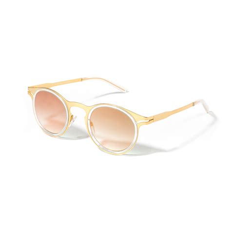 Unisex Davinci Sunglasses Gold Transparent Moody Eyewear Touch