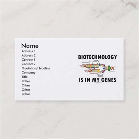 Biotechnology Is In My Genes Dna Replication Business Card