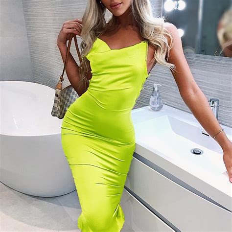 buy women s sexy pure color backless tight fitting camisole dress summer fashion bodycon dresses