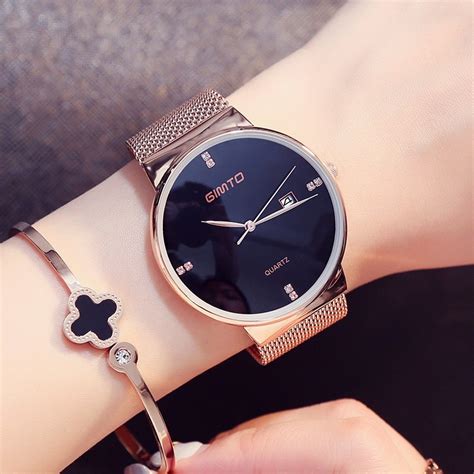 Black watches for women are a classic accessory for any wardrobe. 2017 GIMTO Women Watches Women Top Brand Luxury Fashion ...