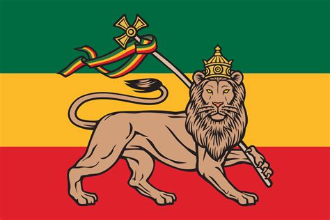 Bandera Rastafari Con El León De Judá Fondo Reggae 15634838 Vector En