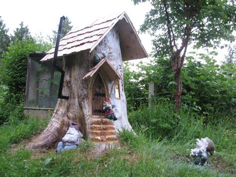 Gnome Stump Home Elkinsdiy Gnome House Gnome Tree Stump House