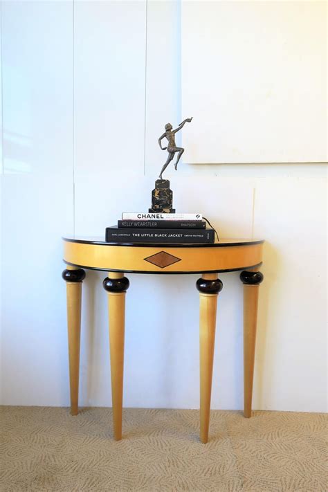 Art deco console table small. Art Deco Demilune Console Table, circa 1990s For Sale at ...