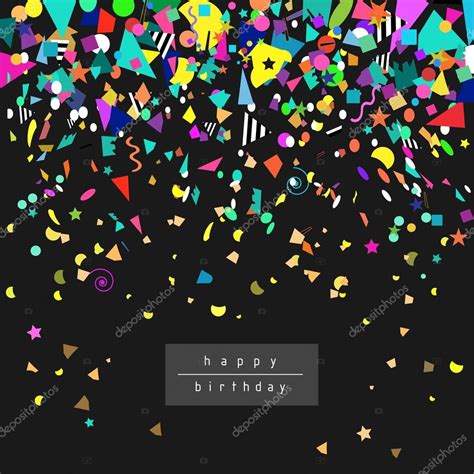 Birthday Background With Confetti Fun Party Card Vector Stock Vector