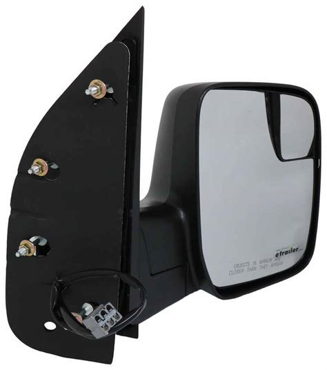 K Source Replacement Side Mirror Electric W Spotter Mirror Textured Black Passenger Side