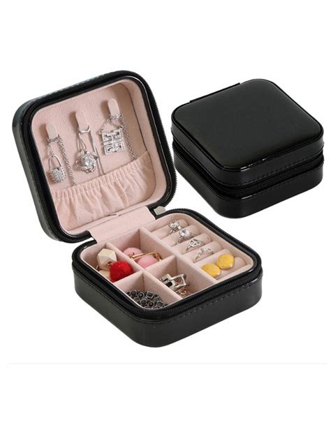 Travel Cosmetic Leather Jewelry Box Necklace Ring Storage Case