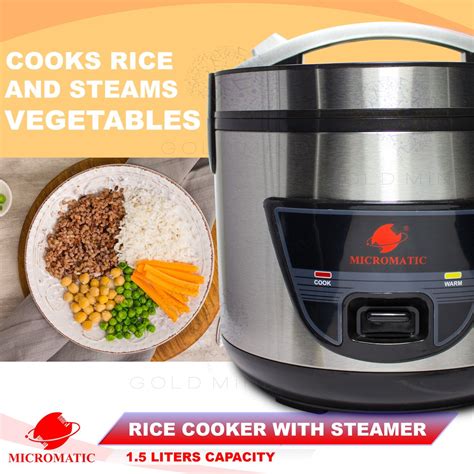 Micromatic Rice Cooker L With Steamer Yellow Elephant Everyday Low