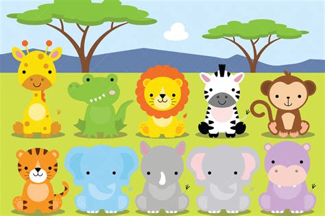 African Animals Clipart Safari Zoo Graphic By Clipartisan · Creative