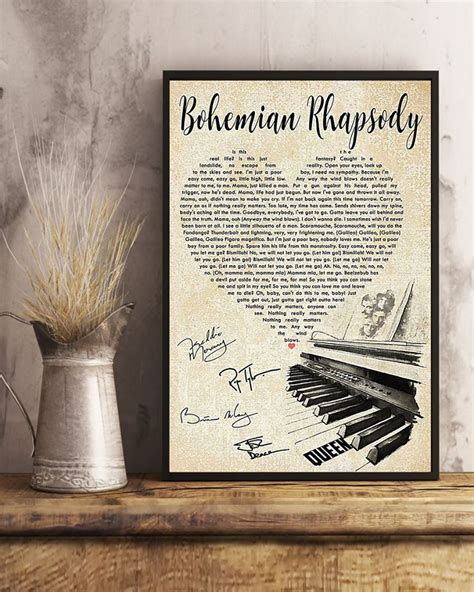 Bohemian Rhapsody A Night At The Opera Queen Lyrics Signature Piano