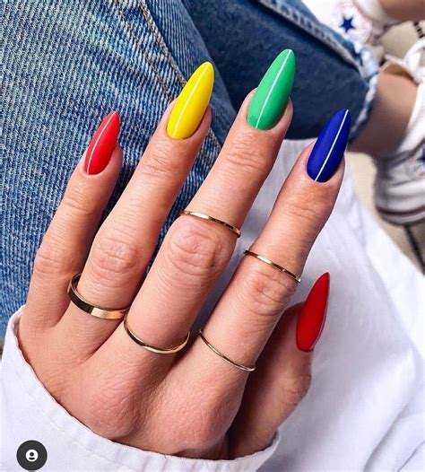 colourful acrylic nails bright nail polish fall nail trends different color nails goth nails