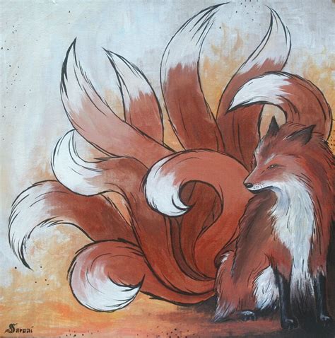 Nine Tailed Fox By Saraais On Deviantart Fox Art Mythical Creatures