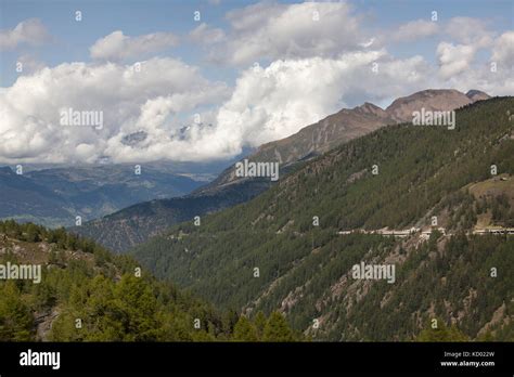 Simplon Pass Switzerland Picturesque Mountain View From The Summit Of