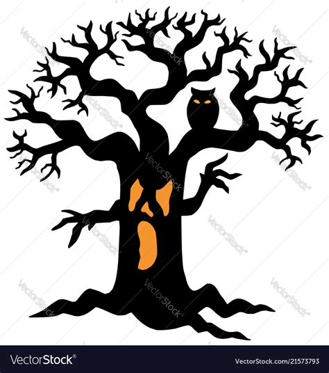 Spooky Tree Silhouette Royalty Free Vector Image