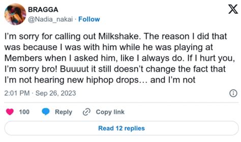 nadia nakai apologizes to dj milkshake ubetoo