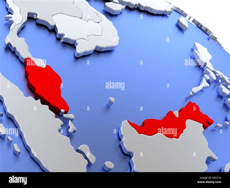 Malaysia On World Map Stock Photo Alamy