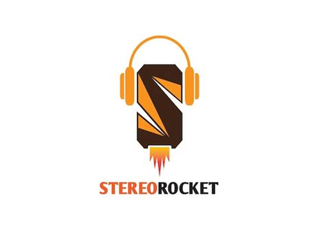 Stereo Raketen Kreativstudio Logo Design Premium Vektor