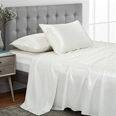 Vonty Satin Sheets Queen Size Silky Soft Satin Bed Sheets