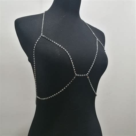 Wholesale Fashion Brand Claw Crystal Bra Slave Harness Body Chain Women Rhinestone Choker