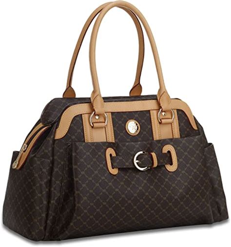 Rioni Signature Brown Kelly Carrier Handbags