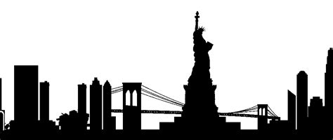 New York Skyline Silhouette Png Image Download As Svg