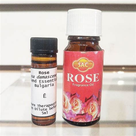 On The Left Is Rose Fragrant Oil And On The Right Is 3 Blend Rose