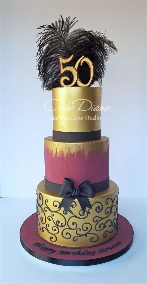 Happy birthday, to the coolest person on the block. Fabulous at Fifty black, gold and burgundy birthday cake ...