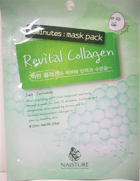 naisture 15 min collagen essence facial mask sheet pack revital collagen 10pk e 23ml