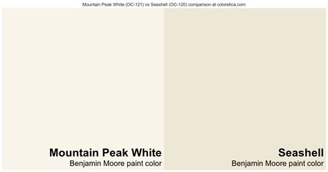 Benjamin Moore Mountain Peak White Vs Seashell Color Side By Side