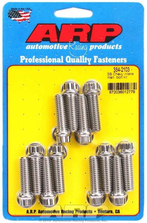 Arp Intake Manifold Bolt Kit Nascar 12 Point Head Drilled Tech Bolt Stainless Polished