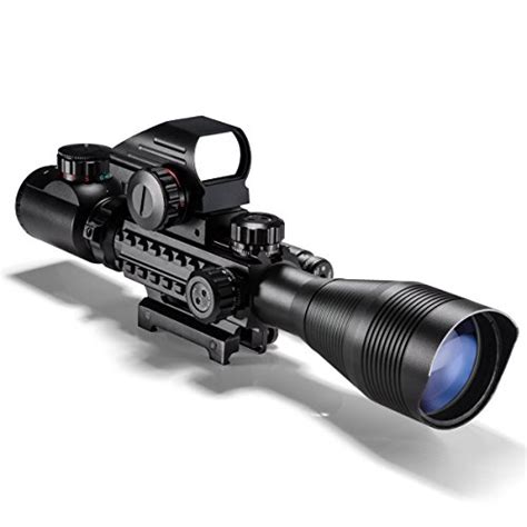 Ar15 Tactical Rifle Scope 4 12x50eg Dual Illuminated With Red Laser And