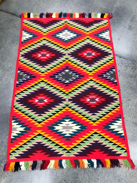 Lot Navajo Germantown Hand Woven Blanketrug