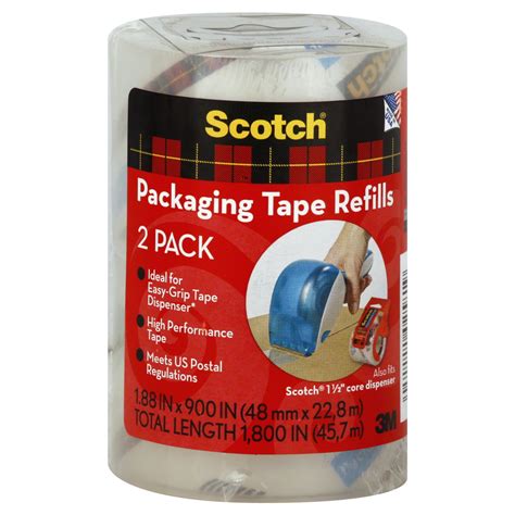 Scotch 69903014 Packaging Tape Refills 2 Rolls