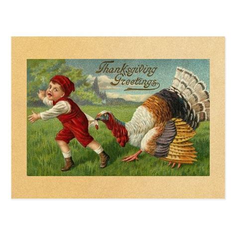 vintage happy thanksgiving postcard zazzle