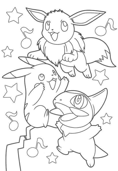 Find more coloring pages online for kids and adults of eeveelution eevee evolutions coloring pages to print. Pikachu and Eevee Friends coloring book | Pokemon coloring ...