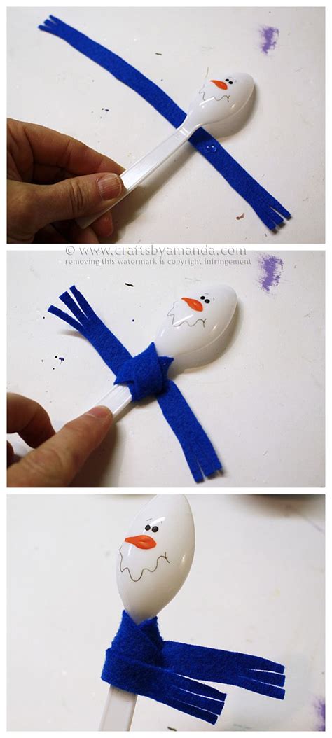 Plastic Spoon Crafts Snowmen Crafts By Amanda Spoon Crafts