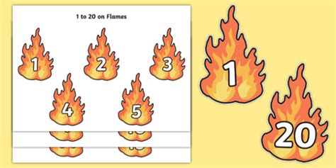 Numbers 0 To 20 On Flames Teacher Made