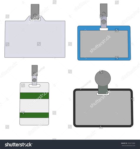 Cartoon Image Id Badges Stock Illustration 182673380 Shutterstock