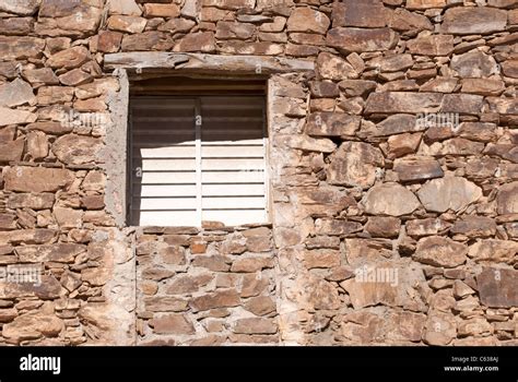 Stone Wall With Window Stock Photo Alamy