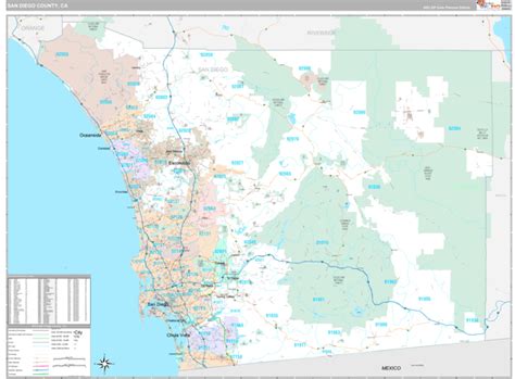 San Diego County Ca Zip Code Maps Premium